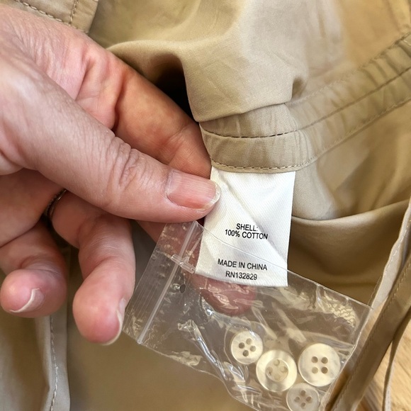 L’ACADEMIE lena blouse khaki revolve ruched cropped cotton button up NWT size S - Picture 8 of 11